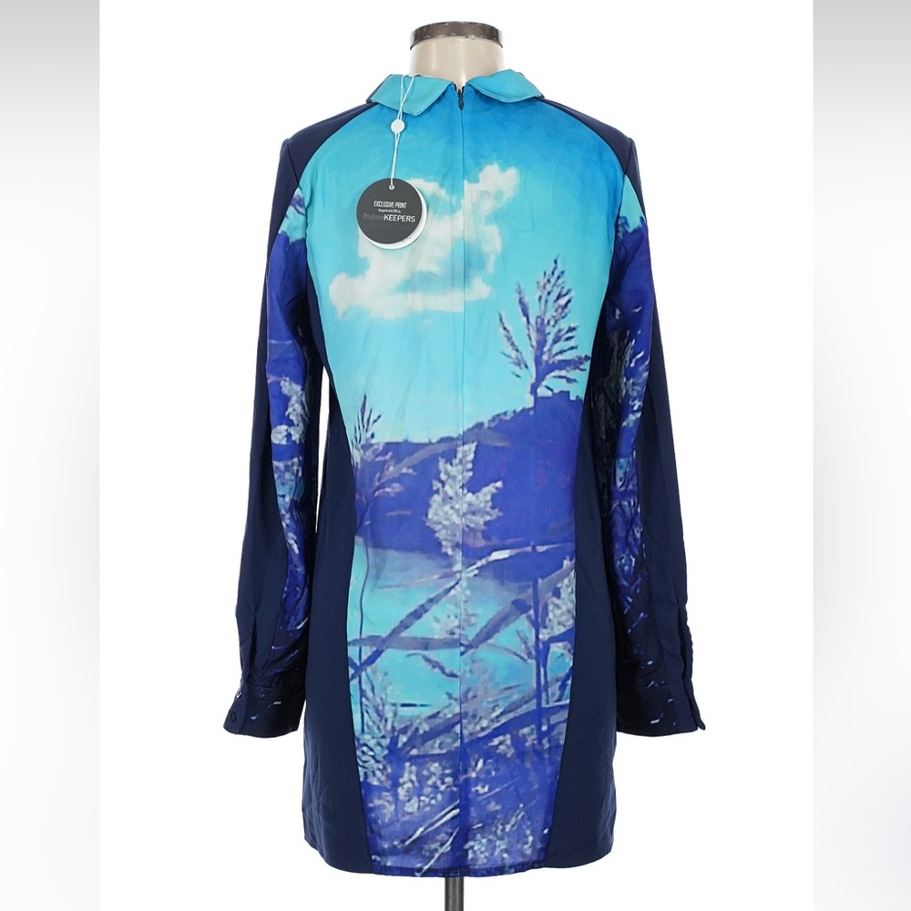 NWT Finders Keepers Blue Long Sleeve Dress - Picture 2 of 6